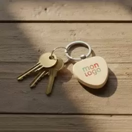 PORTE CLES EN BOIS PERSONNALISABLE 'WOODIE COEUR'