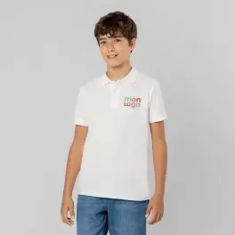 POLO ENFANT PERSONNALISABLE BLANC 'CHARLES'