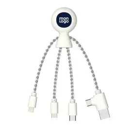 CÂBLE DE CHARGE PUBLICITAIRE BIODÉGRADABLE MULTI CONNECTEURS XOOPAR® 'MR BIO'