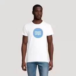 TEE SHIRT PUBLICITAIRE HOMME BIO BLANC 'PIONEER' 175 GR/M²