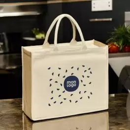 SAC ISOTHERME PERSONNALISABLE EN COTON ET JUTE 'RIVIERA'