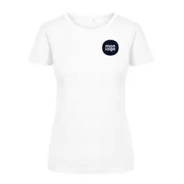 TEE SHIRT BLANC PERSONNALISÉ FEMME PROMODORO® 'NAVE BIO' 180 GR/M²