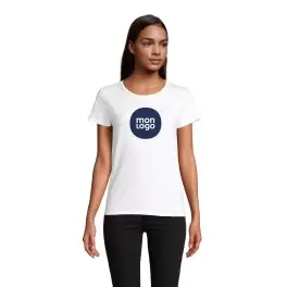 TEE SHIRT BLANC PERSONNALISABLE FEMME 'CRUSADER WOMEN' 150 GR/M²