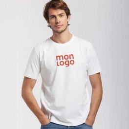 TEE SHIRT PERSONNALISÉ BLANC HOMME BIO 180 GR/M² LES FILOSOPHES® 'DESCARTES'