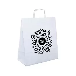 SAC ANSES TORSADEES PUBLICITAIRE 18X8X21 BLANC 'TORSI'