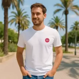 TEE SHIRT MIXTE PUBLICITAIRE 'ATOMOS BLANC' 150G
