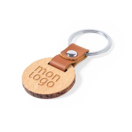 Porte-clés en bois personnalisable - Goodies publicitaires chez Kadopro