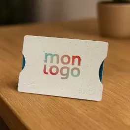 ÉTUI POUR CARTE PERSONNALISÉ RIGIDE ANTI RFID 'DOJA STRAW'