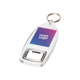 Porte-clés plastique transparent dynamique Lita publicitaire personnalisé