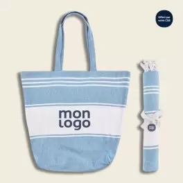SET FOUTA SAC PERSONNALISE 'CAREO PLAGE' MARQUAGE ESAT