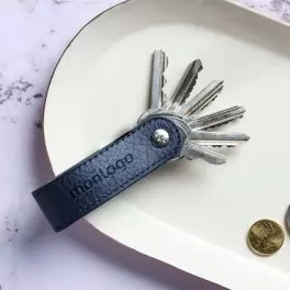 PORTE CLÉS CUIR RECYCLÉ PERSONNALISÉ 'LUFKY'
