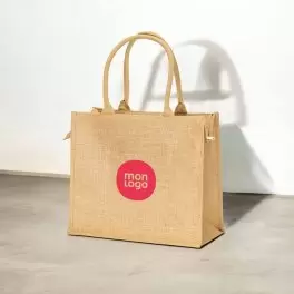 SAC EN JUTE PERSONNALISABLE AVEC FERMETURE 'KAS'