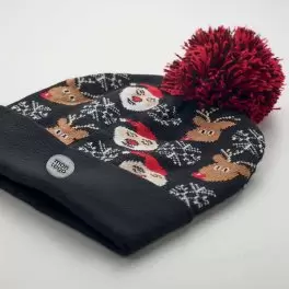 BONNET TRICOTE DE NOEL PUBLICITAIRE 'POMPOM'