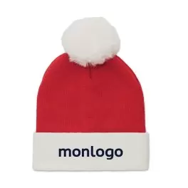 BONNET NOEL PERSONNALISABLE TRICOTE AVEC REVERS 'TRIKA'