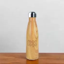 BOUTEILLE ISOTHERME PUBLICITAIRE EN INOX 500ML 'ASTRIO WOOD'