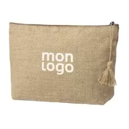 TROUSSE DE TOILETTE PERSONNALISABLE EN JUTE 'BUZY'