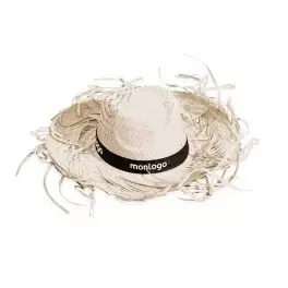 CHAPEAU PERSONNALISABLE PAILLE FRANGES 'FESTPAILLE'