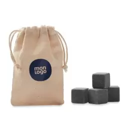POCHETTE PERSONNALISÉE DE 4 GLAÇONS EN PIERRE 'GLAGO'