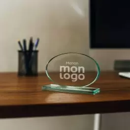 TROPHEE EN VERRE PERSONNALISE 'VICKY OVALE'