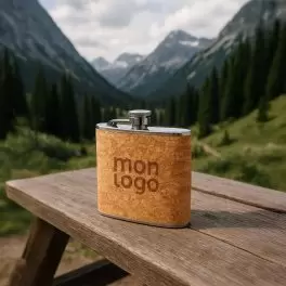 FLASQUE 170ML PERSONNALISEE EN INOX ET LIEGE 'GUDY CORK'