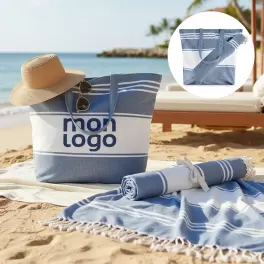 SET DE PLAGE FOUTA SAC PERSONNALISABLE 'CAREO PLAGE'