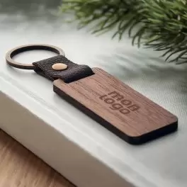 PORTE CLE PERSONNALISABLE EN NOYER 'RETALY PLUS'