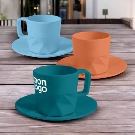 TASSE PERSONNALISABLE AVEC SOUCOUPE EUROPE 80 ML 'CELESTA'