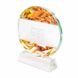 TROPHEE PERSONNALISABLE EN VERRE 'WAHOU ROND'
