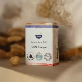 SAVON DOUX BIO 100G PERSONNALISE 'MOUSSING FRANCE' 