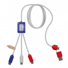 CÂBLE PERSONNALISABLE 5 EN 1 LOGO LUMINEUX 'MERET SMART'