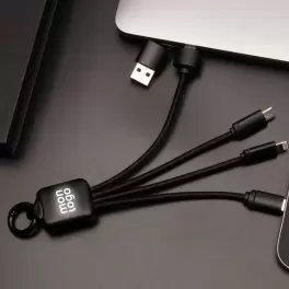 CÂBLE 3 EN 1  PERSONNALISABLE LOGO LUMINEUX 'ANAT SMART'