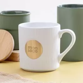 MUG CERAMIQUE 330ML AVEC PLAQUE PERSONNALISABLE 'GROBI'
