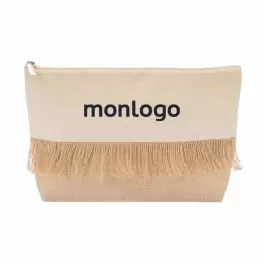 TROUSSE DE TOILETTE PERSONNALISE EN COTON ET JUTE 'LALO'