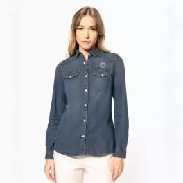 CHEMISE PERSONNALISABLE DENIM FEMME 'INDIGO RANGE'