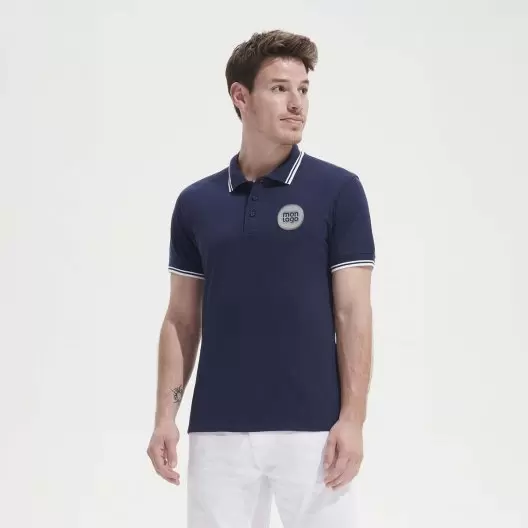 POLO BICOLORE PERSONNALISABLE HOMME 'PASADENA' 200 GR/M²