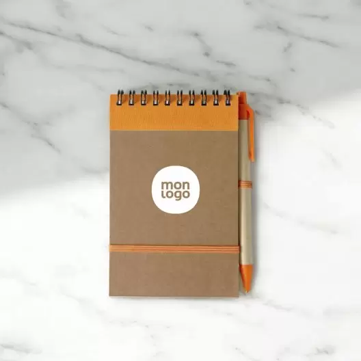 BLOC NOTES PERSONNALISÉ AVEC STYLO 'PAPYRUS' LIGNÉ