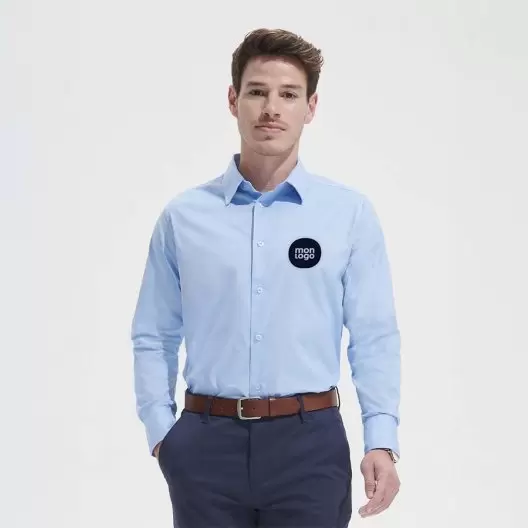 CHEMISE PUBLICITAIRE HOMME MANCHES LONGUES 'BRIGHTON' 140 GR/M²