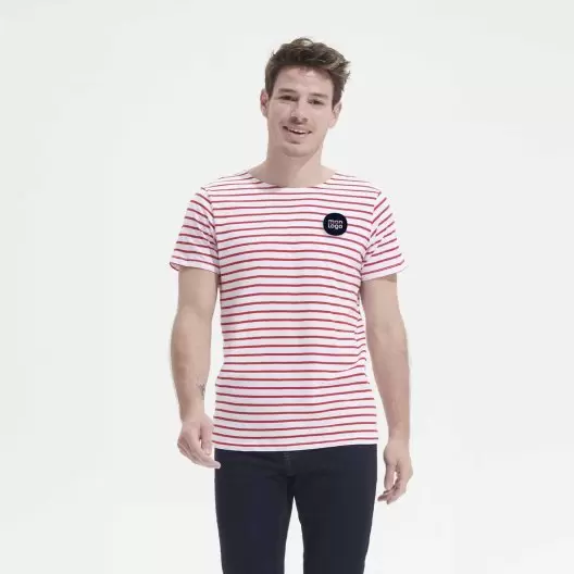 T SHIRT MARINIÈRE PERSONNALISÉ HOMME 'MILES' 150GR/M²