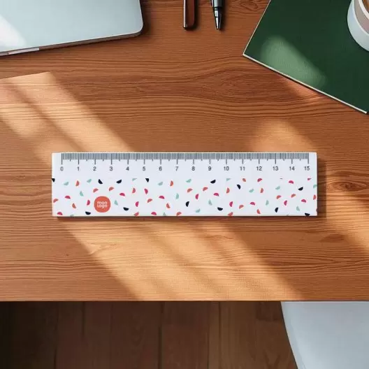 RÈGLE BLANCHE RIGIDE PUBLICITAIRE 'REGLUS'