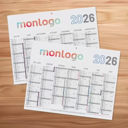 MINI CALENDRIER BANCAIRE PERSONNALISABLE RIGIDE 27x20,8CM 'CALENDY'