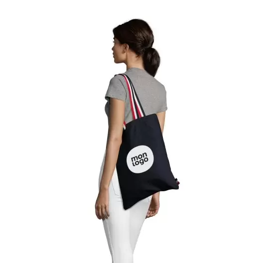 TOTE BAG PERSONNALISÉ AVEC ANSES RAYÉES 'ÉTOILE'