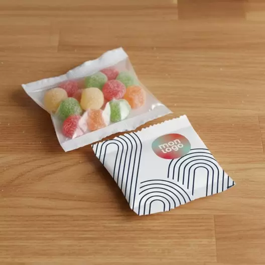 SACHET DE 10G BONBONS ACIDULES PERSONNALISABLE 'SWEETY'