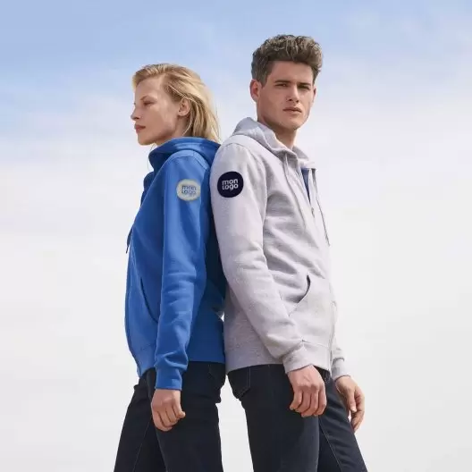 SWEAT ZIPPÉ PERSONNALISÉ À CAPUCHE MIXTE 'STONE' 260 GR/M²