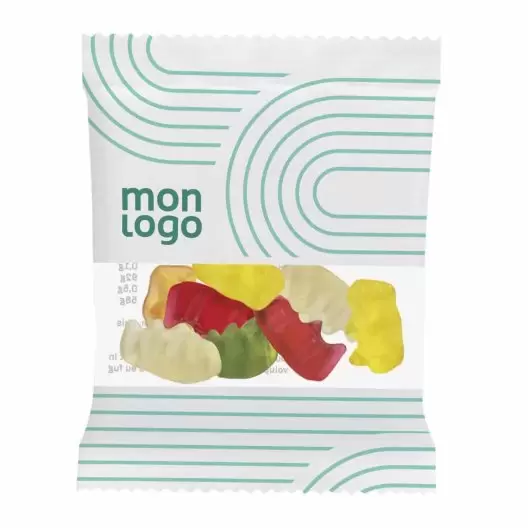 LOT DE 100 SACHETS MINI OURSONS D'OR HARIBO® PUBLICITAIRES