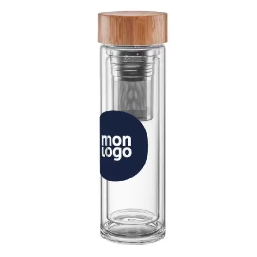 BOUTEILLE PERSONNALISÉE EN VERRE AVEC INFUSEUR 'YAMI'