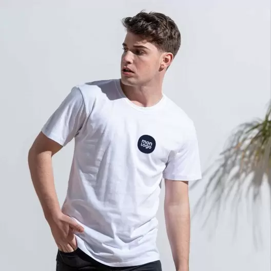 TEE SHIRT BLANC PERSONNALISABLE MIXTE 'NAYA' 150G/M²