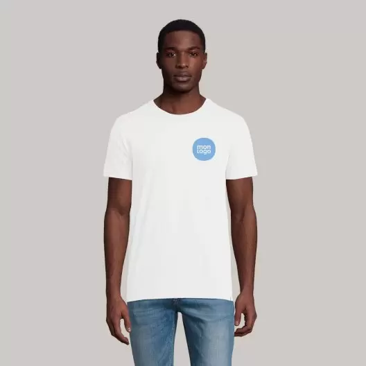 TEE SHIRT PUBLICITAIRE HOMME BLANC ORIGINE FRANCE ATF® 'LEON'