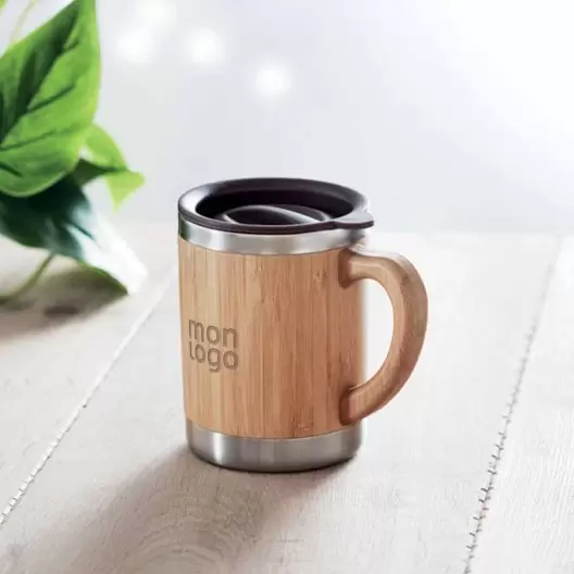 MUG PERSONNALISÉ ISOTHERME EN BAMBOU 'TIAKY'