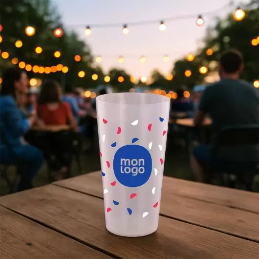 GOBELET MIF RÉUTILISABLE PERSONNALISÉ 60 CL 'CUPY QUADRI'