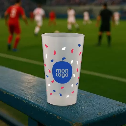 GOBELET MIF RÉUTILISABLE PERSONNALISÉ 30 CL 'CUPY QUADRI'